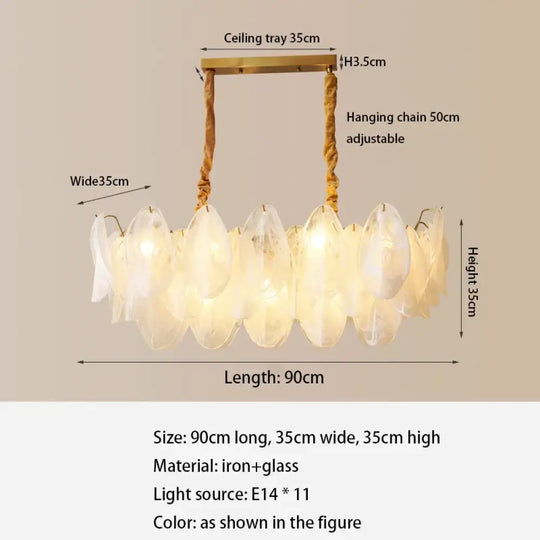 French Light and Luxury Restaurant Pendant Lamp - Postmodern Elegance with a Retro Glass Feather Design for Bedrooms and Dining Spaces - DecorGlobe