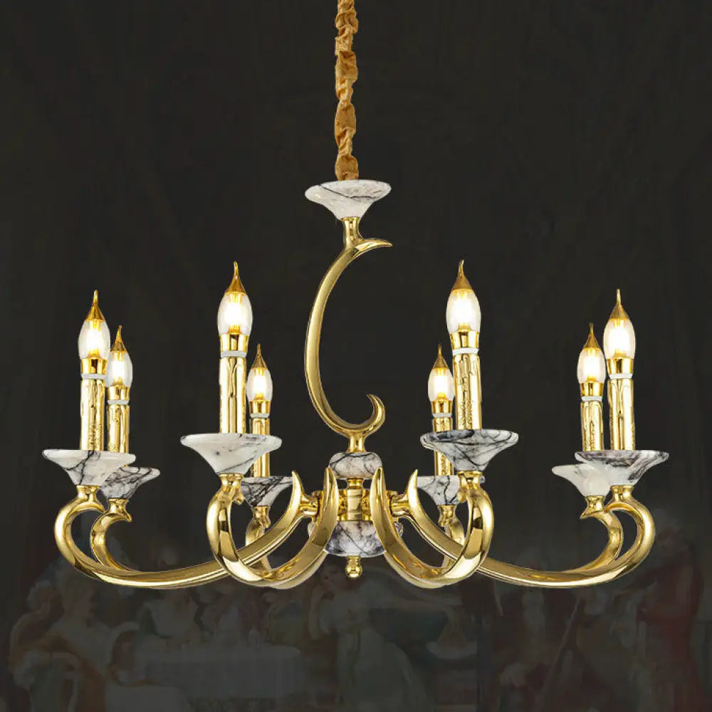 French Retro All-Copper Crystal Branch Chandelier Chandelier