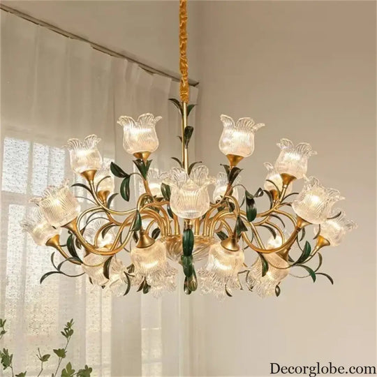 French Retro Crystal Pendant Light for Living Room and Restaurant Chandelier