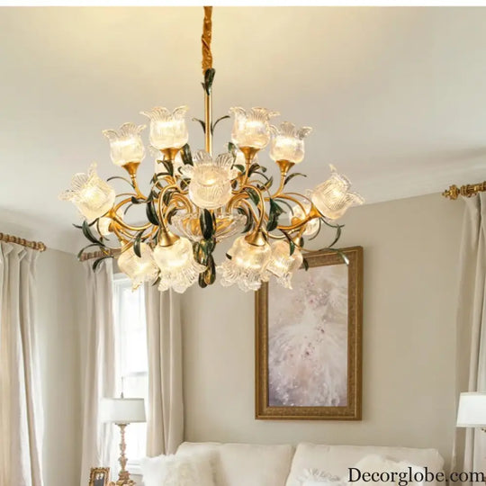 French Retro Crystal Pendant Light for Living Room and Restaurant Chandelier