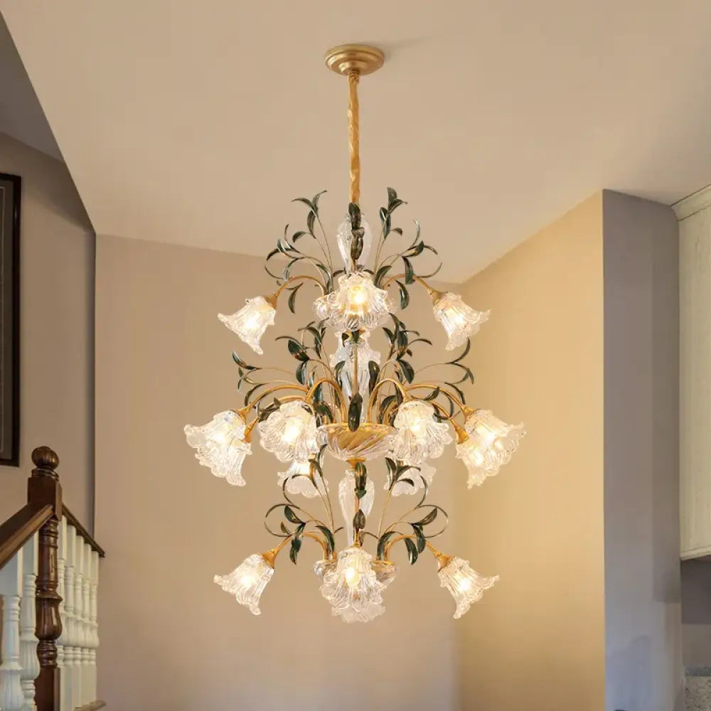 French Retro Crystal Pendant Light for Living Room and Restaurant Chandelier