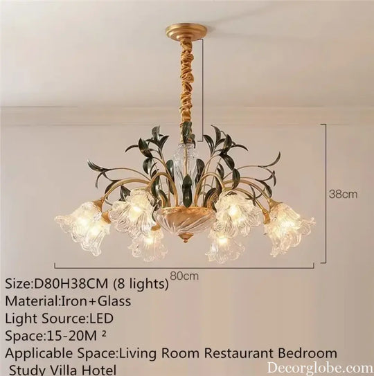 French Retro Crystal Pendant Light for Living Room and Restaurant Chandelier