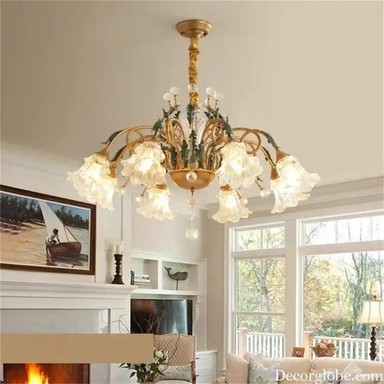 French Retro Crystal Pendant Light for Living Room and Restaurant Chandelier