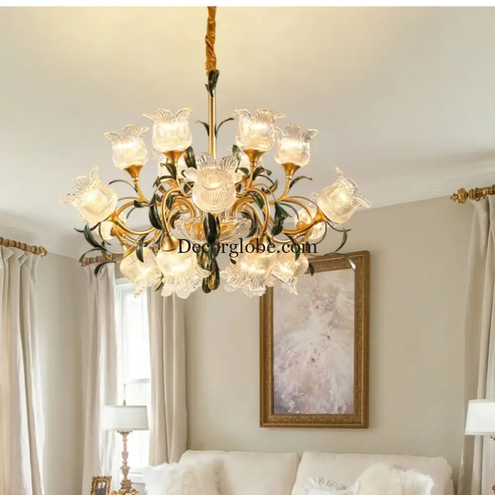 French Retro Crystal Pendant Light for Living Room and Restaurant Chandelier