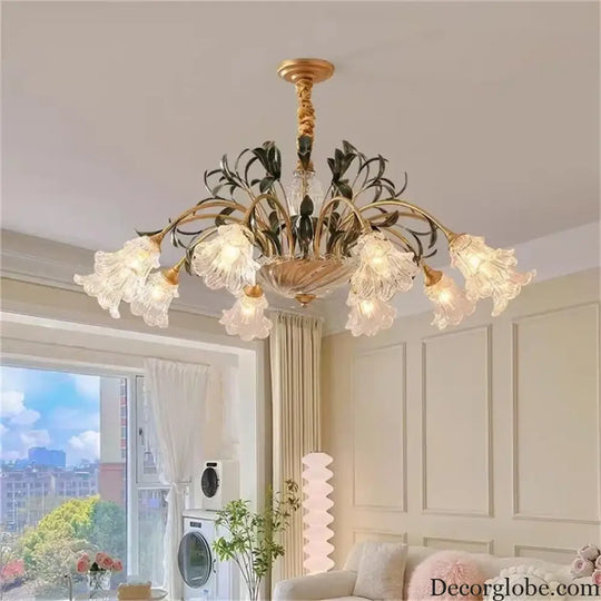 French Retro Crystal Pendant Light for Living Room and Restaurant Chandelier