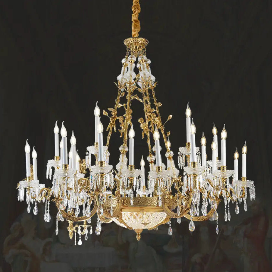 French-Style Duplex Crystal Chandelier for Luxury Villas 24-head chandelier (diameter 160cm, height 200cm)