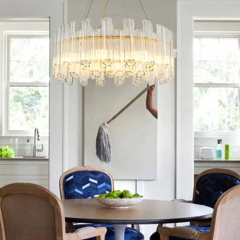 Freya's Modern Gold Crystal Chandelier: Illuminate Your Space with Elegance - DecorGlobe