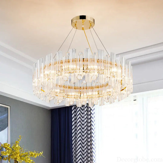 Freya's Modern Gold Crystal Chandelier: Illuminate Your Space with Elegance - DecorGlobe