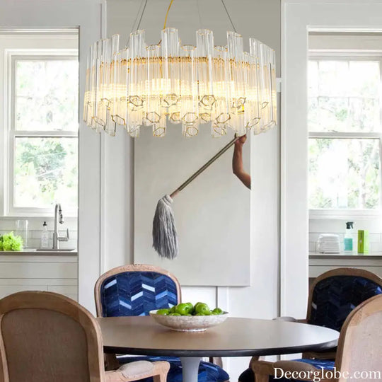 Freya's Modern Gold Crystal Chandelier: Illuminate Your Space with Elegance - DecorGlobe