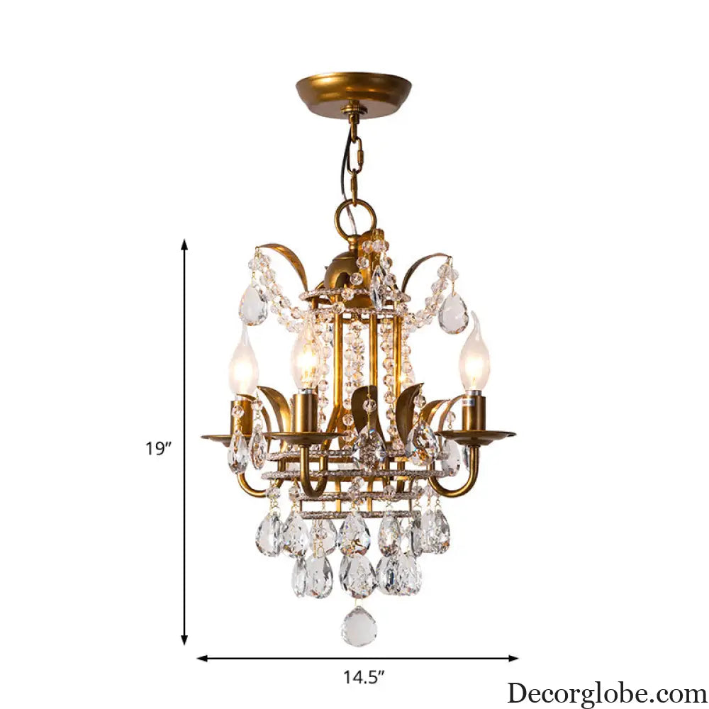 Gemma Elegance Meets Sparkling Brilliance: The Gold Crystal Drop Chandelier - DecorGlobe