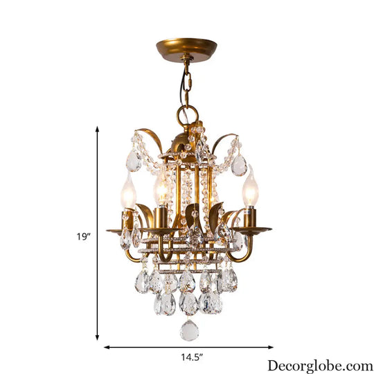 Gemma Elegance Meets Sparkling Brilliance: The Gold Crystal Drop Chandelier - DecorGlobe