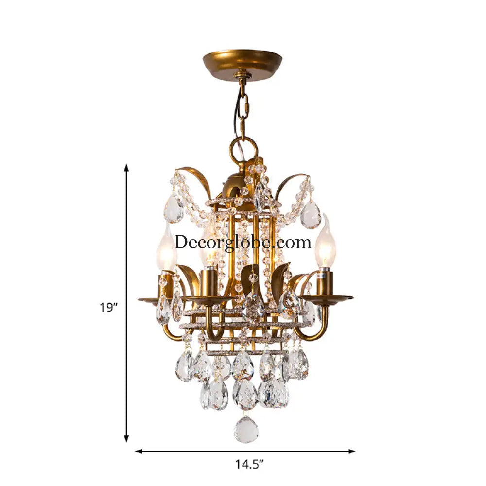 Gemma Elegance Meets Sparkling Brilliance: The Gold Crystal Drop Chandelier - DecorGlobe