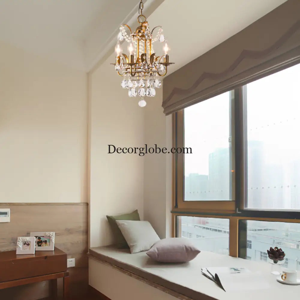 Gemma Elegance Meets Sparkling Brilliance: The Gold Crystal Drop Chandelier - DecorGlobe