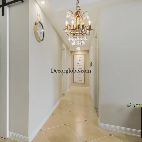 Gemma Elegance Meets Sparkling Brilliance: The Gold Crystal Drop Chandelier - DecorGlobe