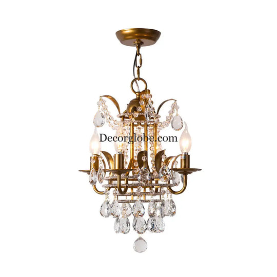 Gemma Elegance Meets Sparkling Brilliance: The Gold Crystal Drop Chandelier - DecorGlobe