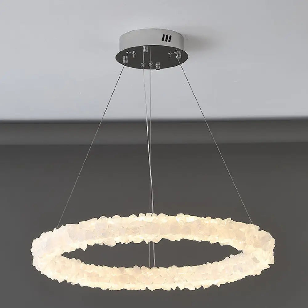 Genesis Modern Round Natural Crystal Chandelier Chandelier