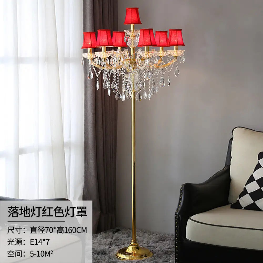 European Living Room Crystal Floor Lamp High-end Corridor Hotel Banquet Hall Luxury Lamp Floor Lamp Wedding Room