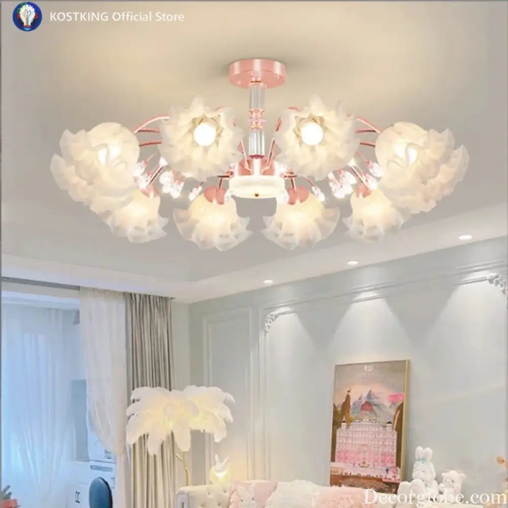 Originality Flower Living Room Chandelier Modern E27 Bedroom Restaurant Ceiling Lamp New Simplicity Indoor Decoration