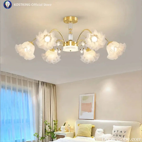 Originality Flower Living Room Chandelier Modern E27 Bedroom Restaurant Ceiling Lamp New Simplicity Indoor Decoration