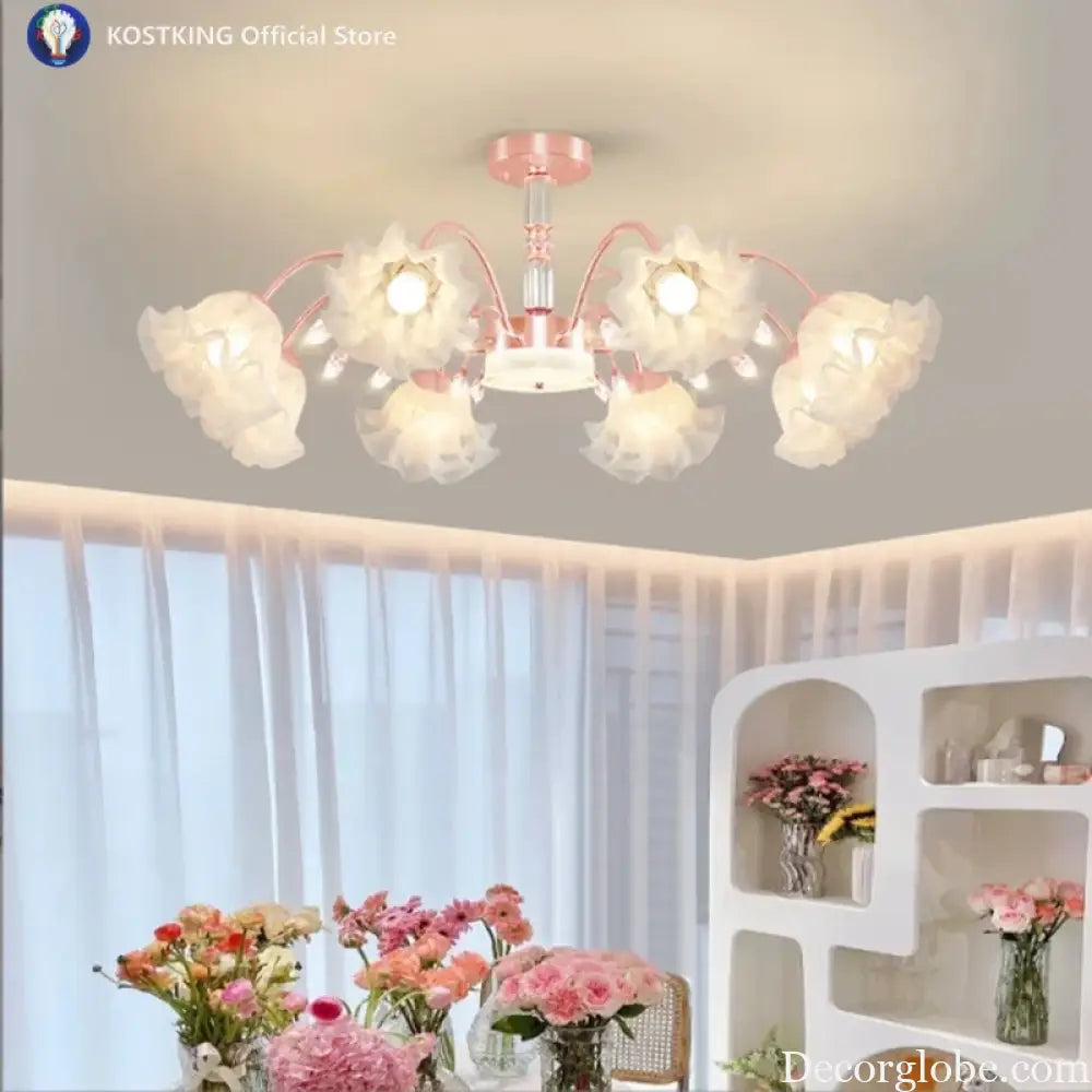 Originality Flower Living Room Chandelier Modern E27 Bedroom Restaurant Ceiling Lamp New Simplicity Indoor Decoration