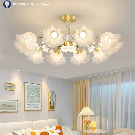 Originality Flower Living Room Chandelier Modern E27 Bedroom Restaurant Ceiling Lamp New Simplicity Indoor Decoration