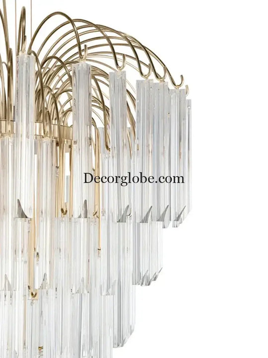 Gianna Italian Crystal Glass Pendant Chandelier – Classic Hanging Light for Staircase & High Ceilings chandelier