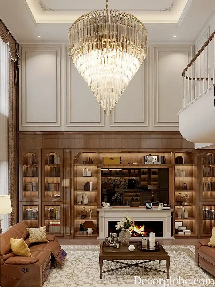 Gianna Italian Crystal Glass Pendant Chandelier – Classic Hanging Light for Staircase & High Ceilings chandelier