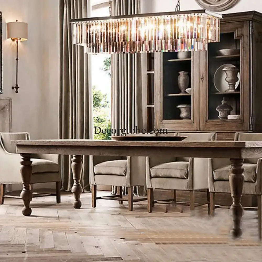 Timeless American Classic Crystal LED Chandeliers - Illuminate and Elevate Your Space with High-Quality Rectangular Lighting for Foyers, Living Rooms, and Dining Rooms - DecorGlobe