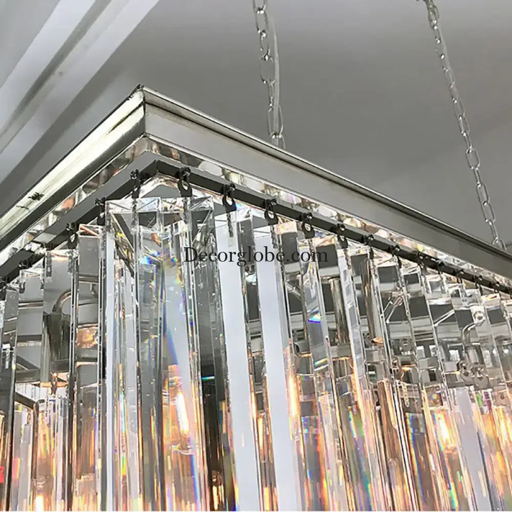 Timeless American Classic Crystal LED Chandeliers - Illuminate and Elevate Your Space with High-Quality Rectangular Lighting for Foyers, Living Rooms, and Dining Rooms - DecorGlobe