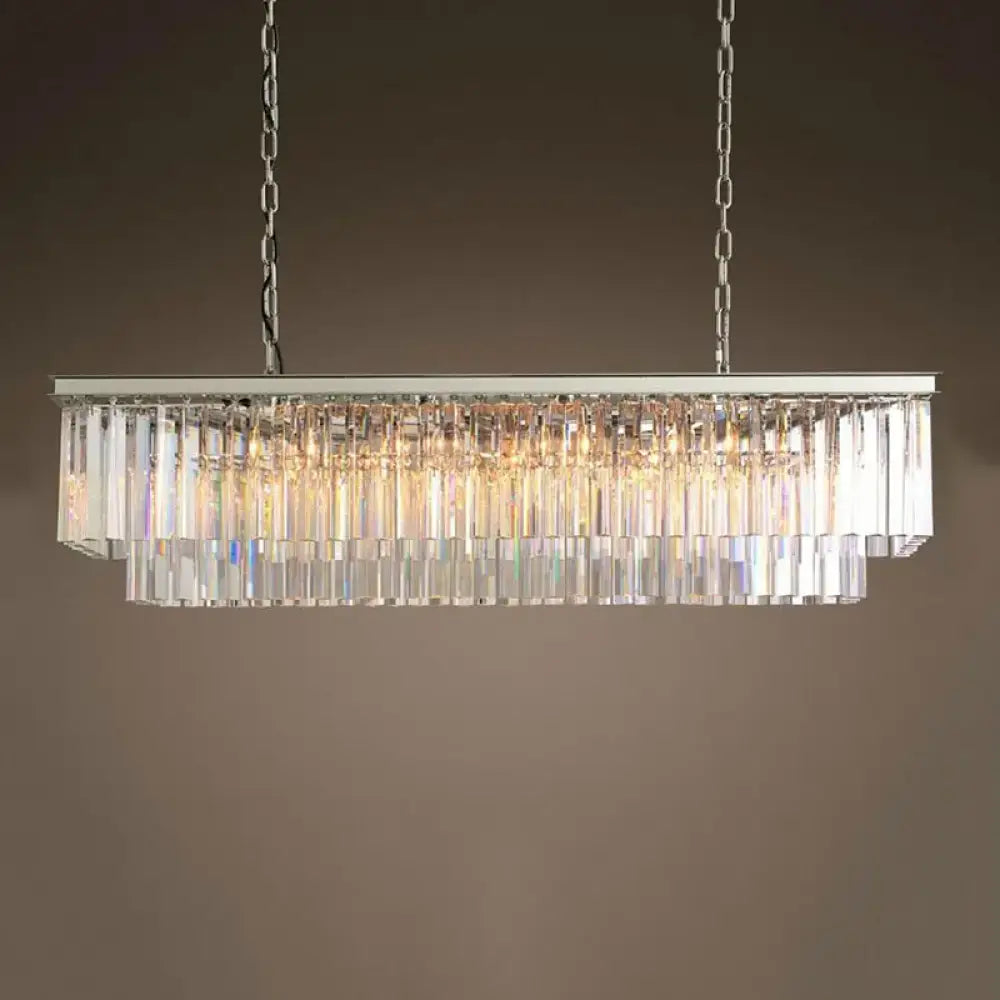 Timeless American Classic Crystal LED Chandeliers - Illuminate and Elevate Your Space with High-Quality Rectangular Lighting for Foyers, Living Rooms, and Dining Rooms - DecorGlobe