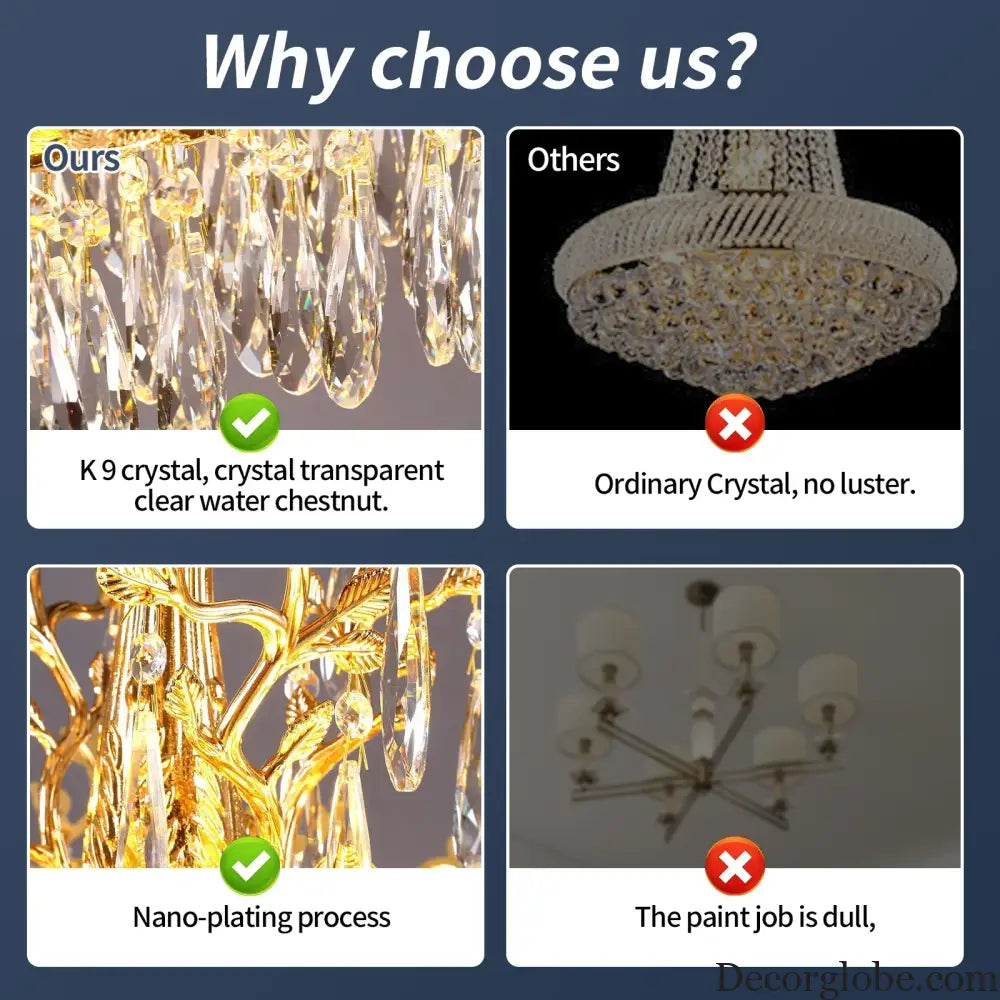 Camille Gold Branch Crystal Chandelier chandelier