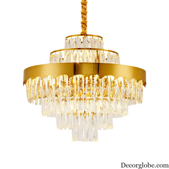Alessandra Gold Cascade: Crystal Elegance for Your Dining Room - DecorGlobe