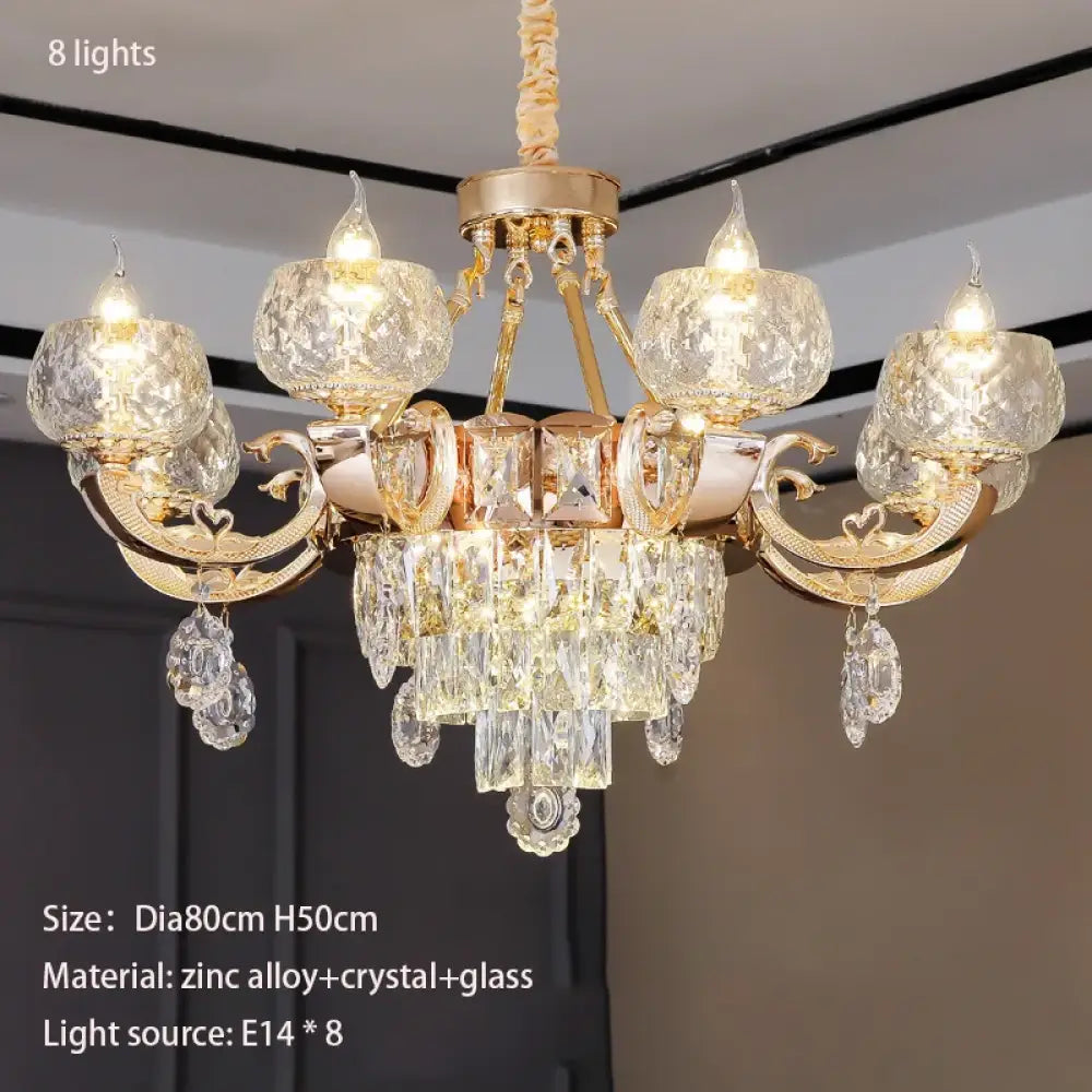 Grand European Style Crystal Pendant Lamp - High-Grade Luxury for Living Rooms, Dining Areas, and Bedrooms - DecorGlobe
