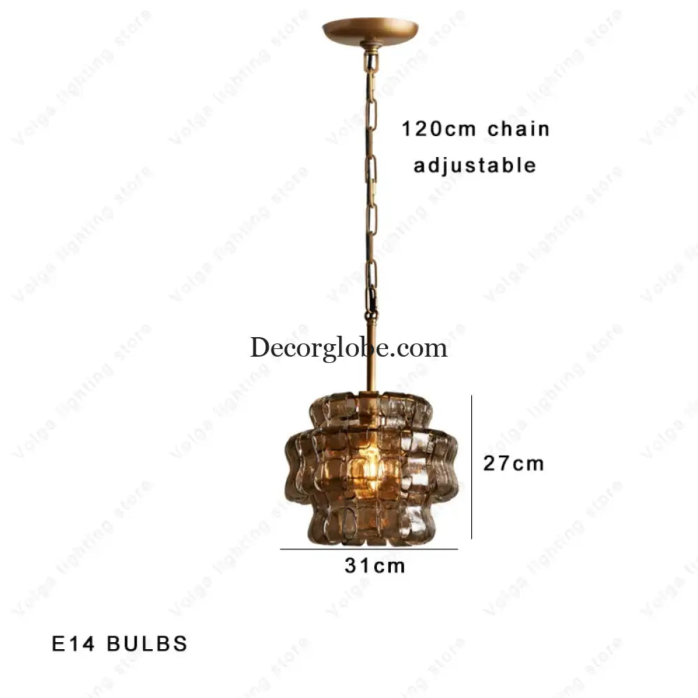 Gray Glass Round Ceiling Chandelier Chandelier