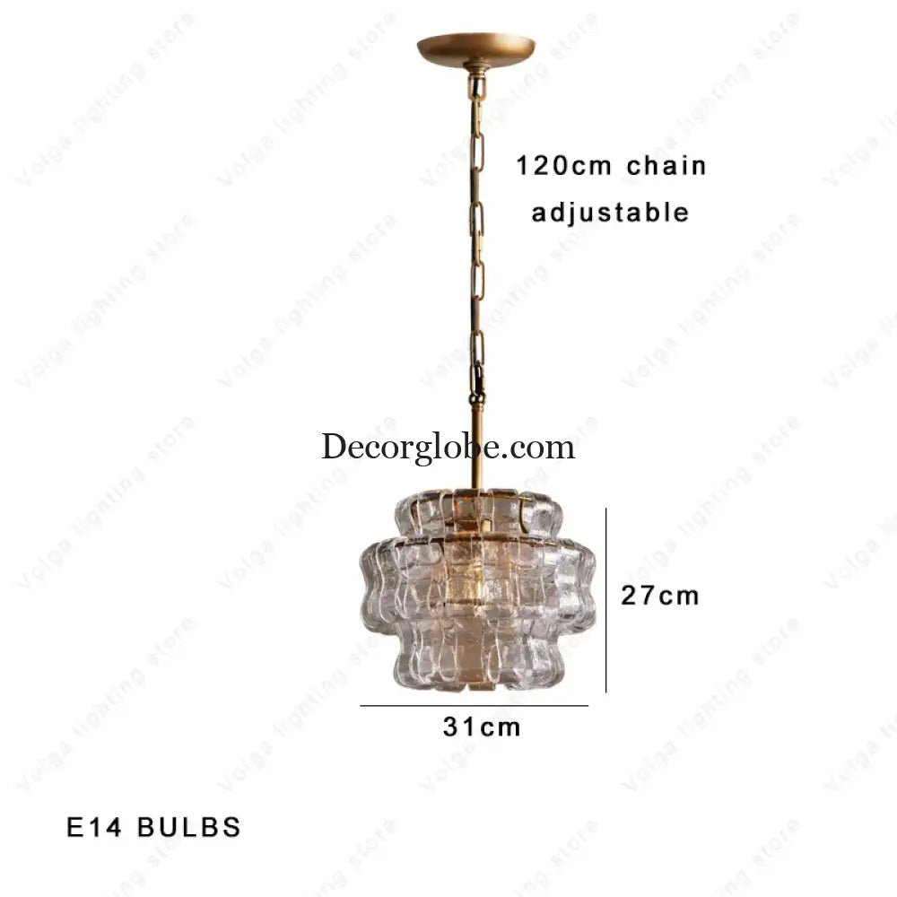 Gray Glass Round Ceiling Chandelier Chandelier