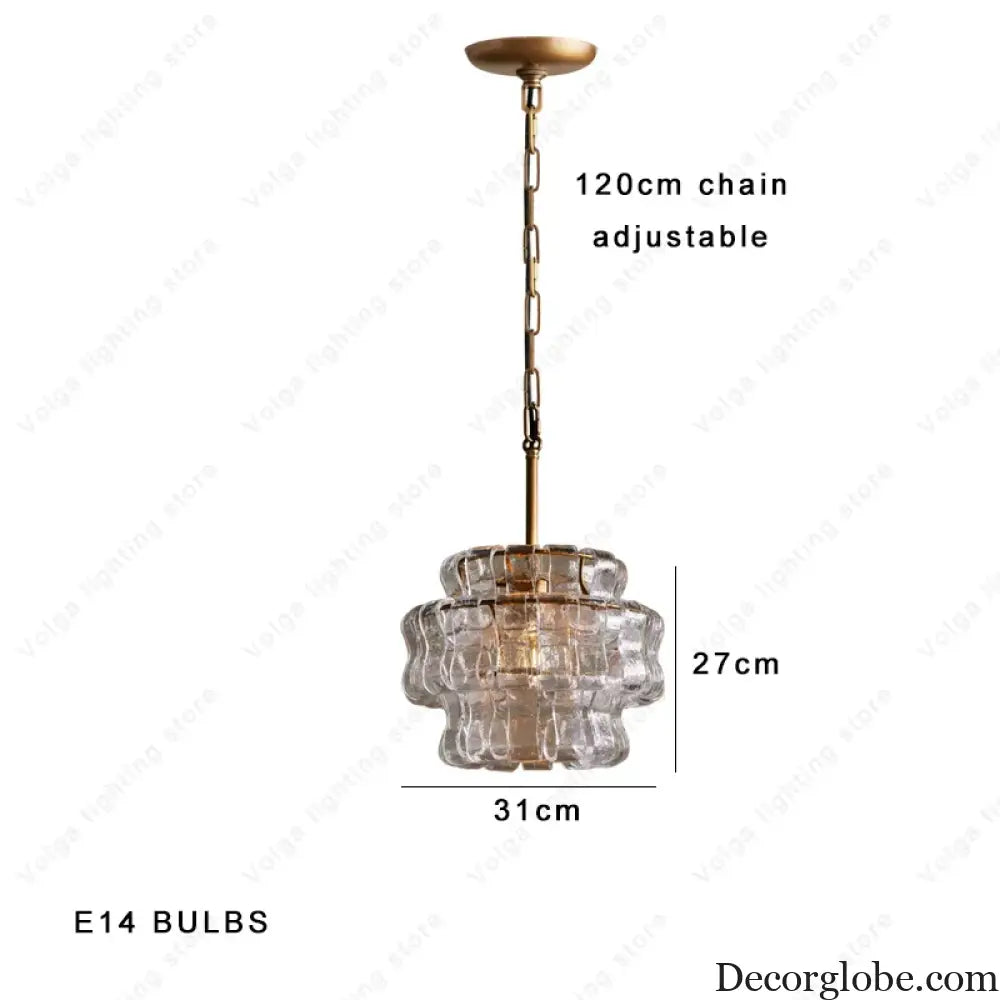 Gray Glass Round Ceiling Chandelier Chandelier