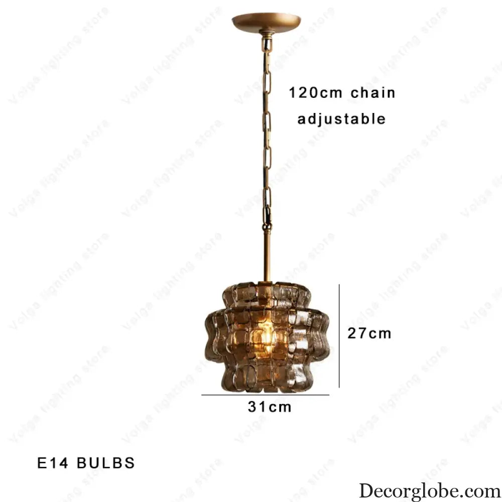 Gray Glass Round Ceiling Chandelier Chandelier