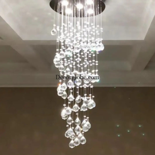 Haisley Modern Crystal Chandelier - Flush Mount Ceiling Light with 5 Lights - DecorGlobe