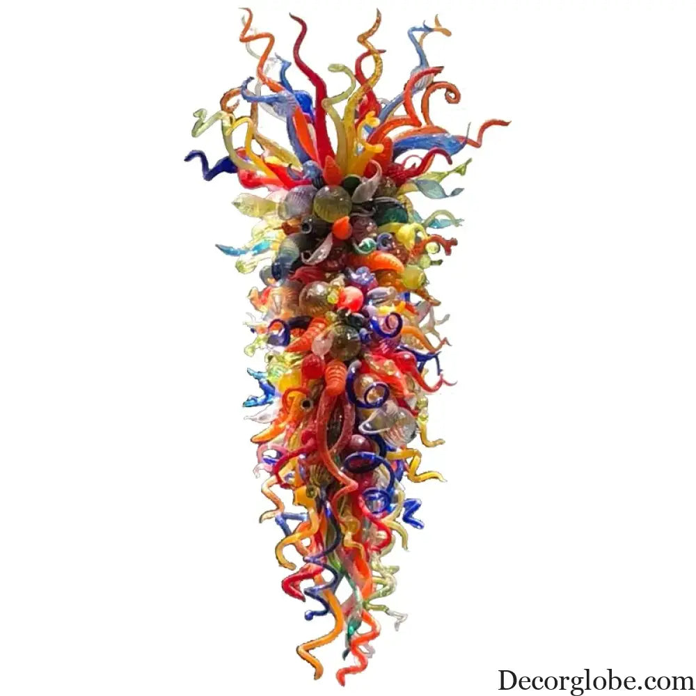 NYVRA Hand-Blown Stained Glass Staircase Duplex Chandelier chandelier