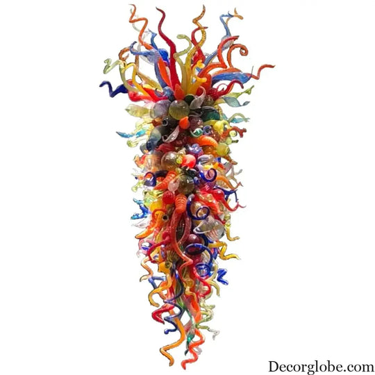 NYVRA Hand-Blown Stained Glass Staircase Duplex Chandelier chandelier