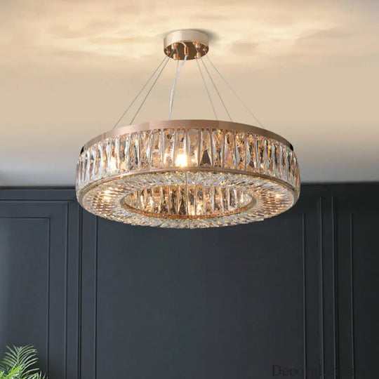 Harmony: Modern Gold Chandelier with Cascading Crystals - DecorGlobe