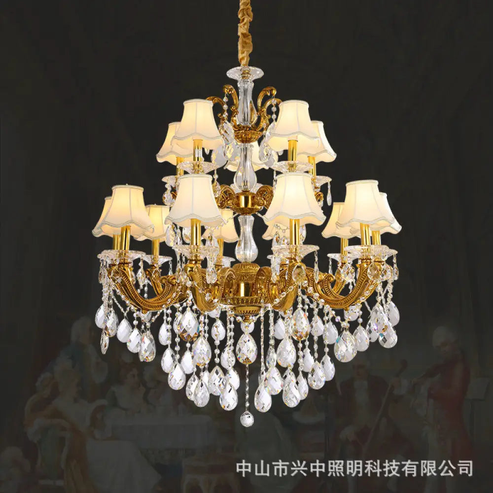 Hazel European Retro Crystal Copper Chandelier for Villa 6 heads (diameter 65cm, height 65cm) Chandelier