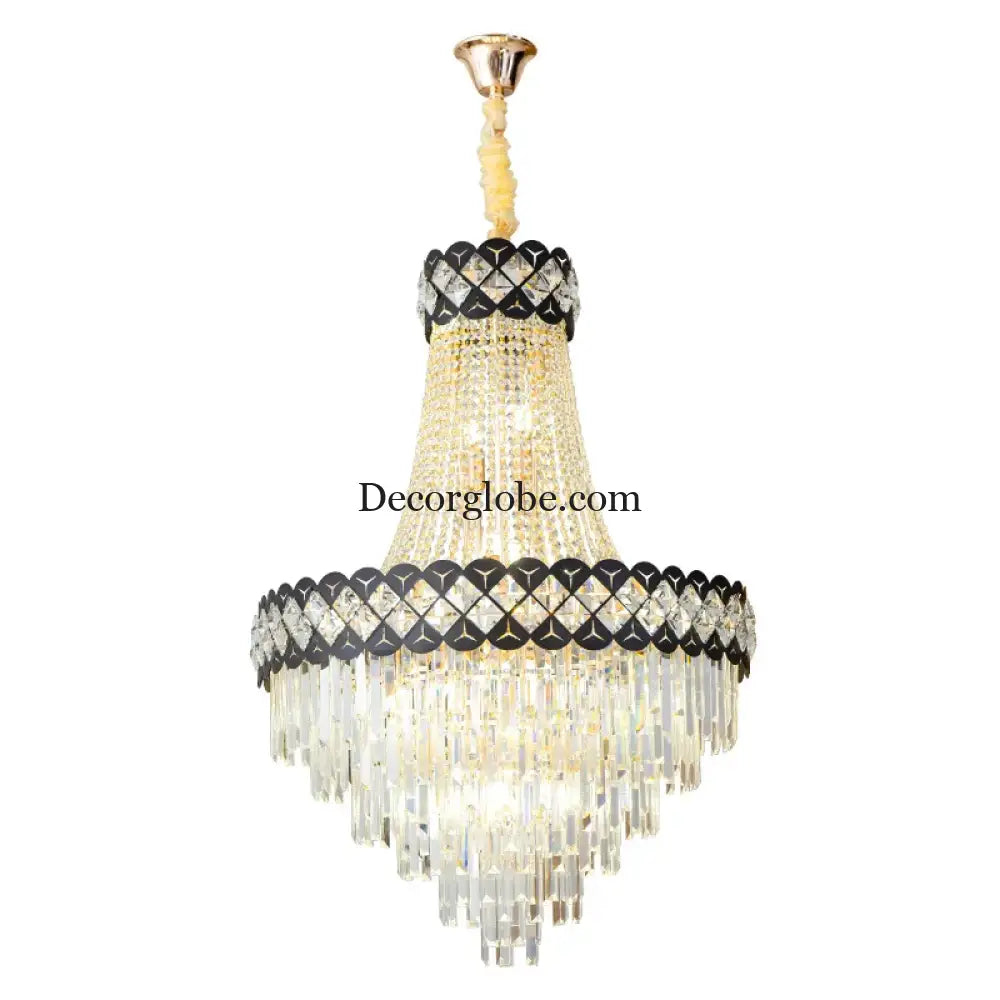 Duplex Building Crystal Chandelier - Post-Modern Light Luxury Elegance for Spiral Staircases, Halls, Villas, and Living Rooms with Suspended Gloss Lighting - DecorGlobe