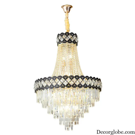 Duplex Building Crystal Chandelier - Post-Modern Light Luxury Elegance for Spiral Staircases, Halls, Villas, and Living Rooms with Suspended Gloss Lighting - DecorGlobe