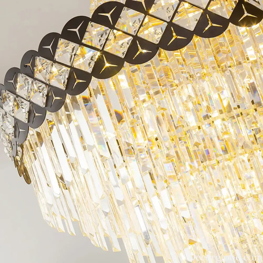 Duplex Building Crystal Chandelier - Post-Modern Light Luxury Elegance for Spiral Staircases, Halls, Villas, and Living Rooms with Suspended Gloss Lighting - DecorGlobe