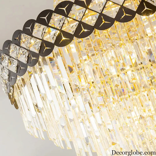 Duplex Building Crystal Chandelier - Post-Modern Light Luxury Elegance for Spiral Staircases, Halls, Villas, and Living Rooms with Suspended Gloss Lighting - DecorGlobe