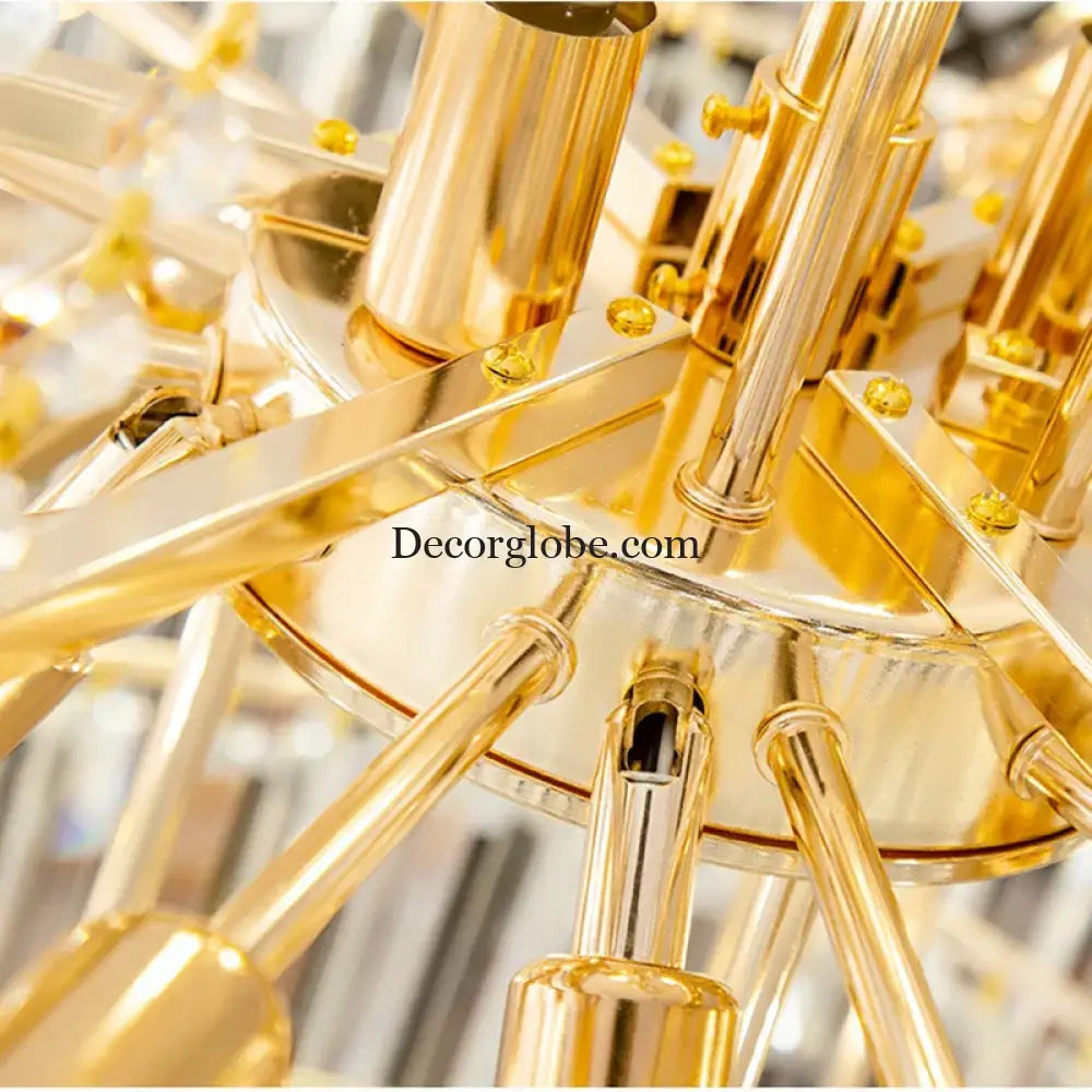 Duplex Building Crystal Chandelier - Post-Modern Light Luxury Elegance for Spiral Staircases, Halls, Villas, and Living Rooms with Suspended Gloss Lighting - DecorGlobe