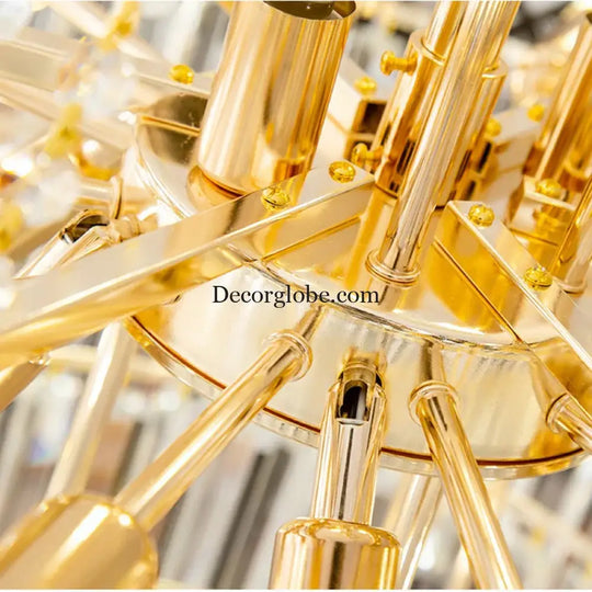 Duplex Building Crystal Chandelier - Post-Modern Light Luxury Elegance for Spiral Staircases, Halls, Villas, and Living Rooms with Suspended Gloss Lighting - DecorGlobe