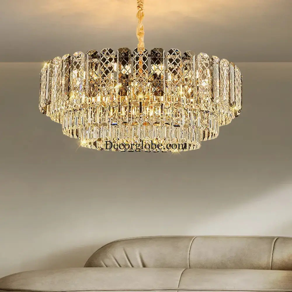High-End Crystal Ceiling Lamp - Latest Light Luxury Design for Dining Rooms, an Exquisite Main Lamp Chandelier - DecorGlobe