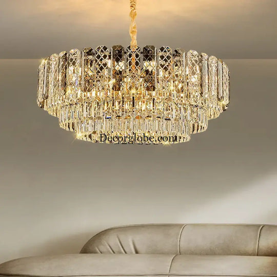 High-End Crystal Ceiling Lamp - Latest Light Luxury Design for Dining Rooms, an Exquisite Main Lamp Chandelier - DecorGlobe